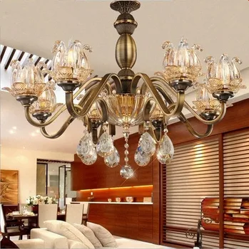 

Crystal Chandelier For Living Room Lamps Glass Lustre Vintage Led Modern Chandelier Lighting