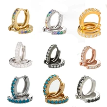 Новинка! Европейский стиль, повседневные 925 пробы серебряные серьги-кольца Huggie с кристаллами CZ, простые женские серьги-манжеты