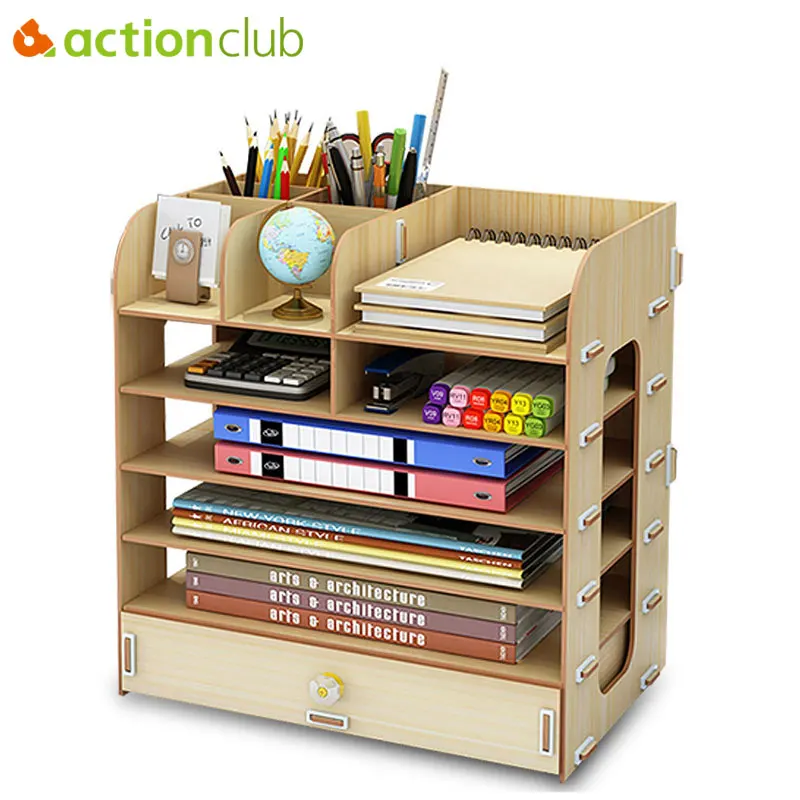 Actionclub DIY Настольная коробка для хранения документов, книг, полка для хранения, многослойная отделочная полка, Настольная книжная полка, офисные принадлежности