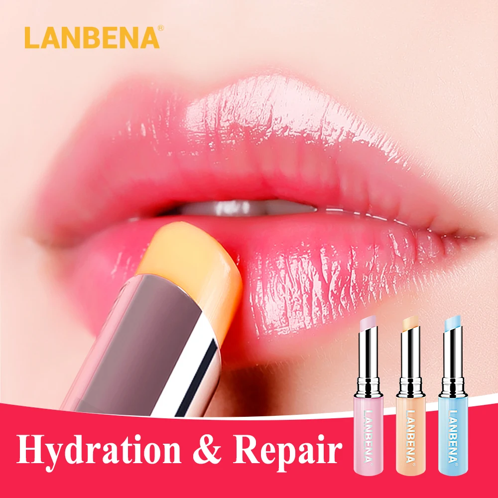 

LANBENA Chameleon Lip Balm Rose Hyaluronic Acid Moisturizing Nourishing Lip Plumper Lip Lines Natural Extract Lipstick 3pcs