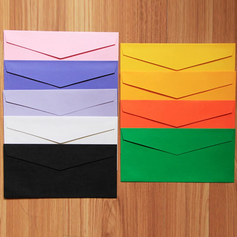 50 шт бумажные конверты 220*105 мм цветные конверты милые цветные детские подарочные конверты для свадебных приглашений