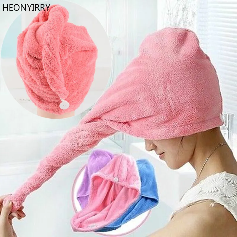 56X22 سنتيمتر عمامة الشعر التجفيف أغطية رأس للاستحمام منشفة النساء ألياف دقيقة ماصة منشفة استحمام البشكير قبعة الشعر يلتف حمام الملحقات