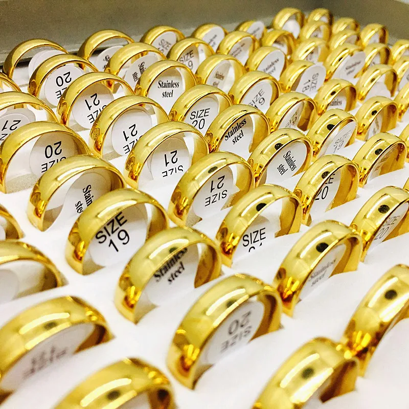 wholesale bulk lots 50pcs/pack men's women's stainless steel Jewelry engagement wedding Rings