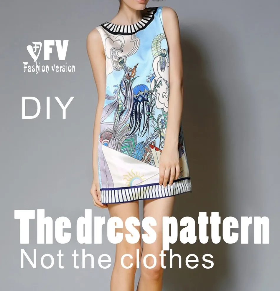 Dresses Sewing Pattern Template Cutting drawing Clothing DIY ((Not ...