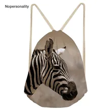Повседневная сумка-мешок для детей, принт под зебру, рюкзак для путешествий на шнуровке, пляжный рюкзак, детские сумки