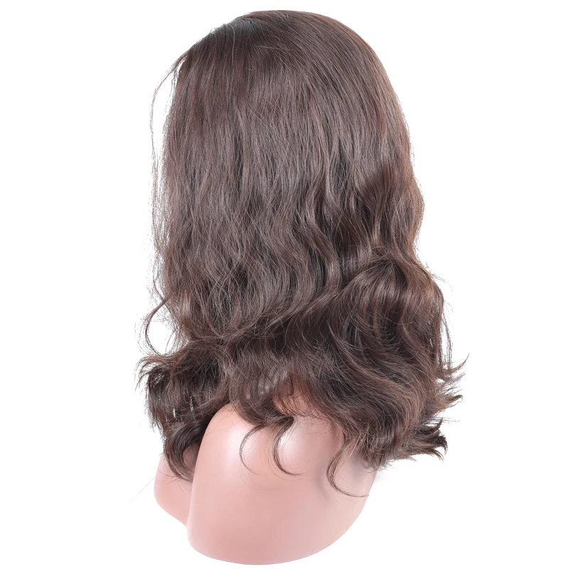 Kosher peluca judía deportes Bandfall ligero frente de encaje de cabello humano 4x4 de Base de seda personalizado hecho onda Natural 100% pelo europeo