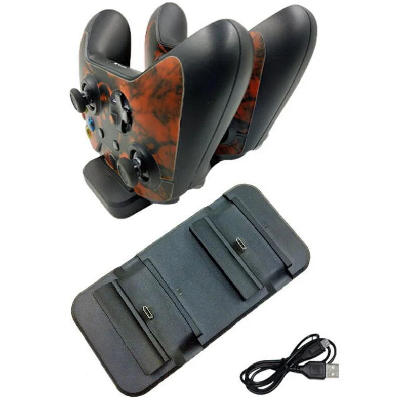 

DC 5V USB Port Dual Charging Dock Station Stand Holder Support Charger For Microsoft Xbox One Slim X-box one S With USB Cable