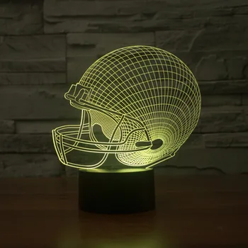 

American Football Cap 3D Night Light 7 Colors Chaning Touch Light