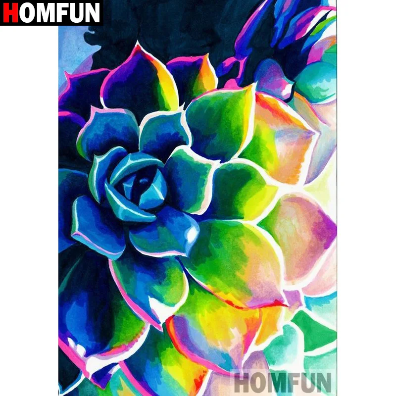 

HOMFUN Full Square/Round Drill 5D DIY Diamond Painting "succulent plants" 3D Diamond Embroidery Cross Stitch Home Decor A19456