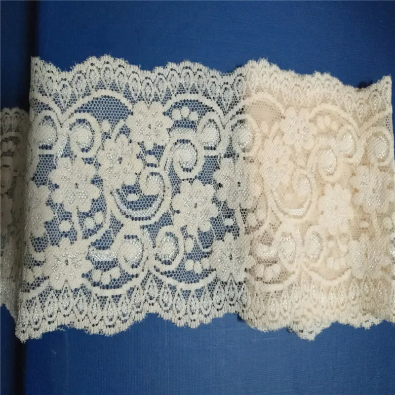 

For shipping 5yards/lot Width 10CM light pink Super Elastic Lotus fiower type Lace Fabric diy clothes fabric accessories