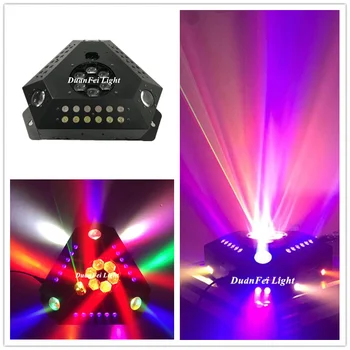 

6pcs 6x10w led bee eyes light stage beam dj red green laser +strobe disco dj party ktv light