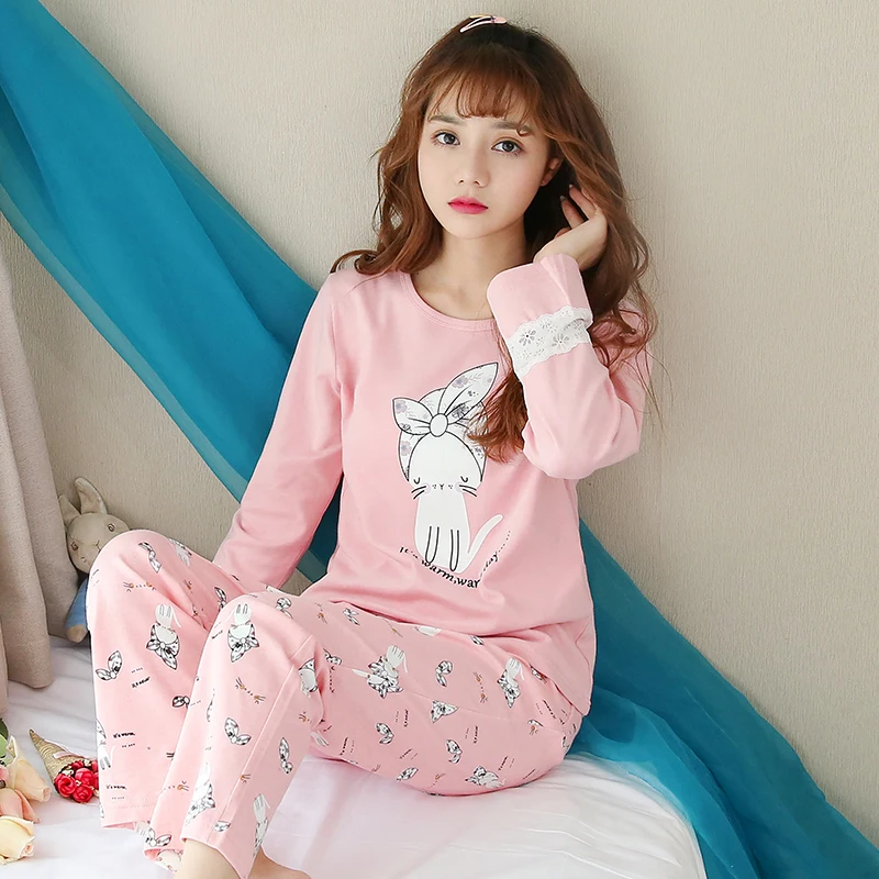 Elegant Luxury Good Quality Women Comfortable Cotton Pajama Set Girl