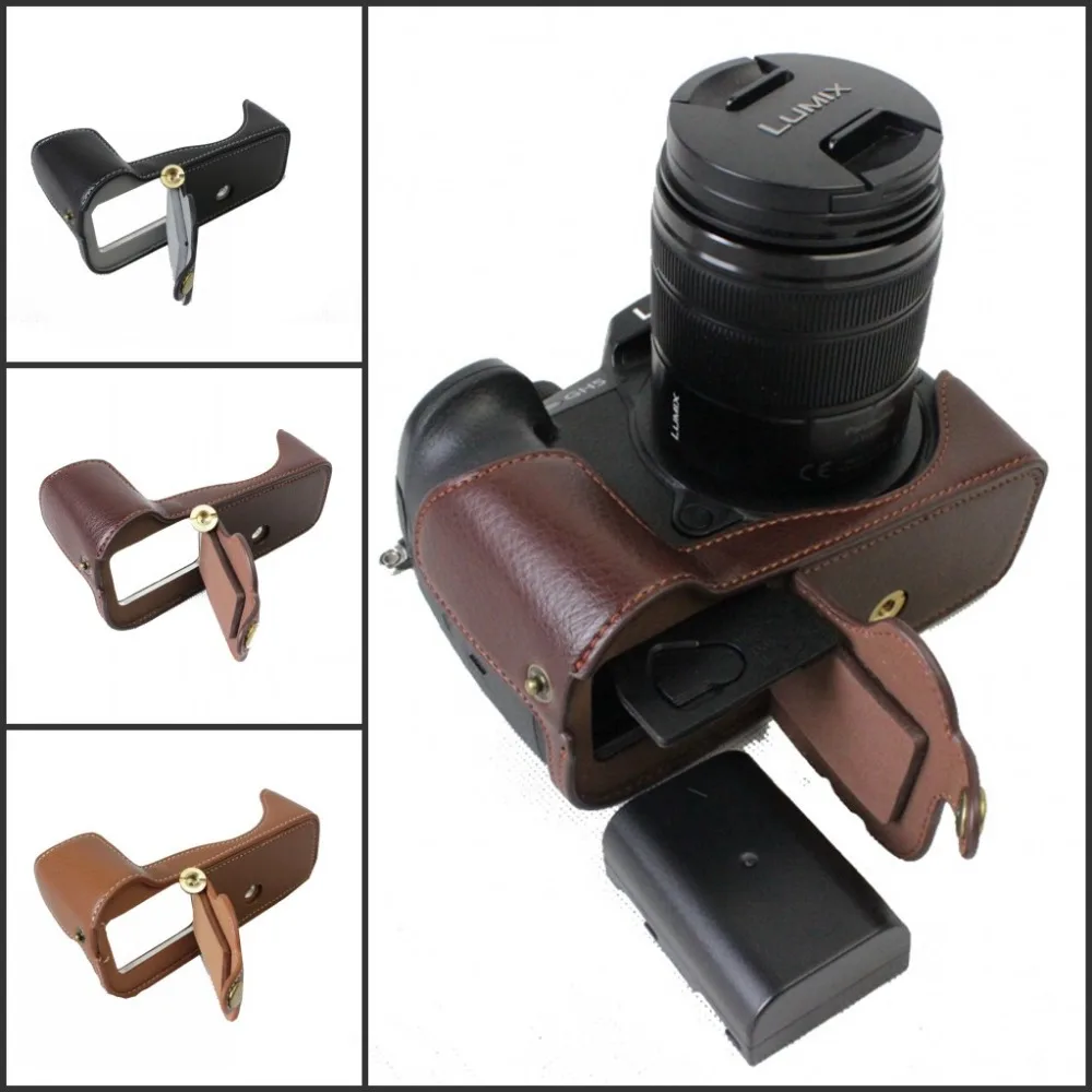 Genuine Leather Camera Case Half Body For Panasonic GH5 Lumix GH5