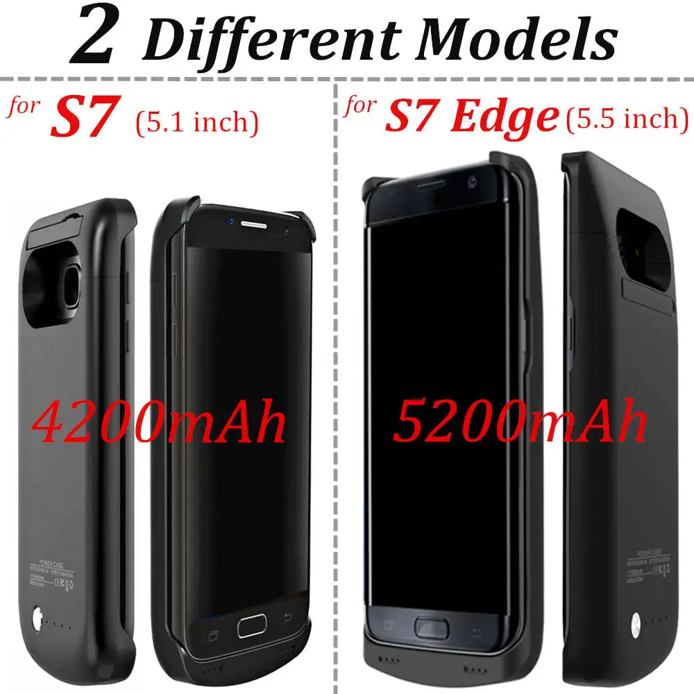 S7 зарядное устройство чехол для samsung Galaxy боковая батарея power Bank Тонкий подзарядки