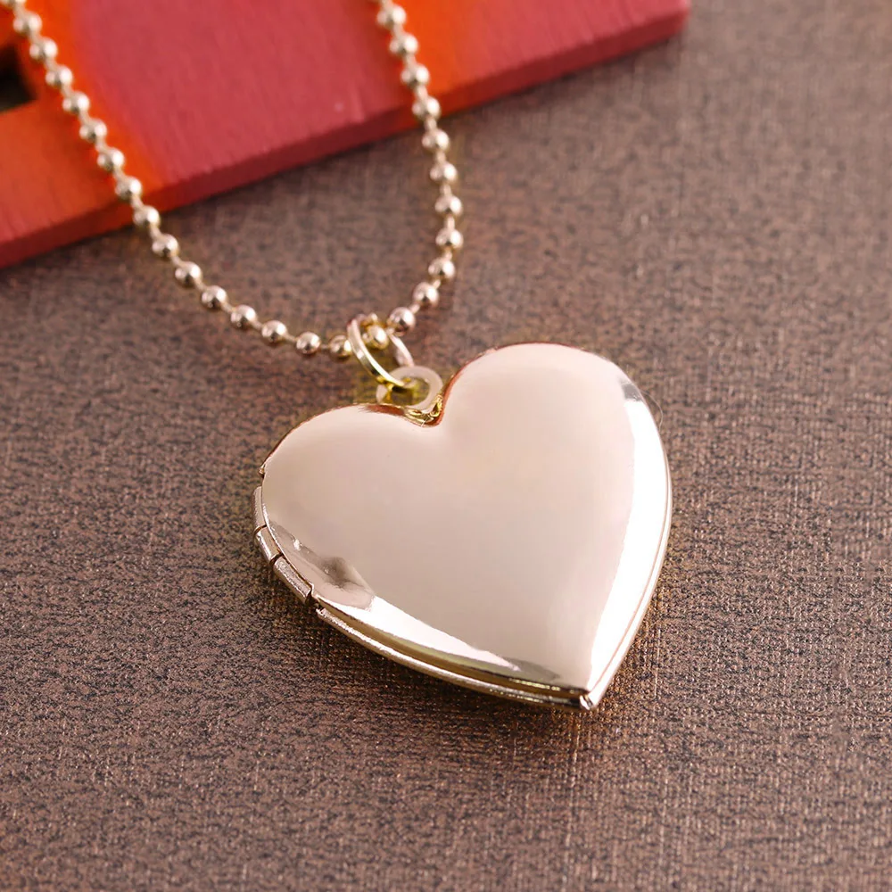 

1 Pc Silver/Rose Gold Heart Shaped Friend Photo Picture Frame Locket Pendant for Necklace Romantic Fashion Jewelry Nice Gift