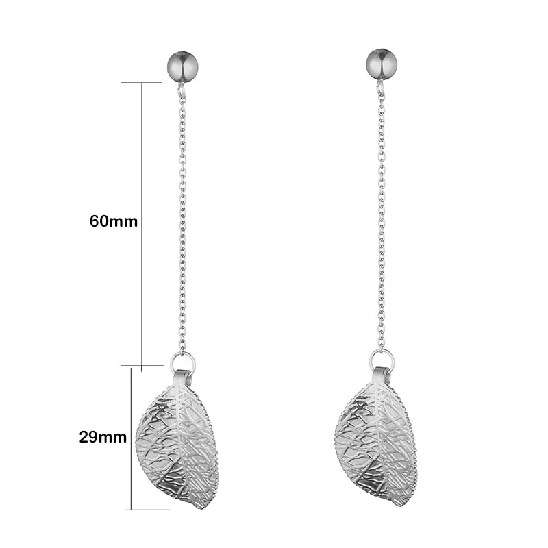 Нержавеющая сталь стиль Золото Серебро Цвет Длинные серьги в форме листа для женщин Femme лист серьги подарок на день Святого Валентина