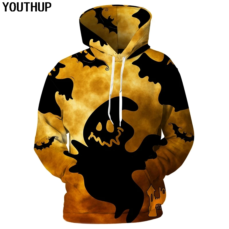 YOUTHUP 2018 Halloween Hoodies Men Women Hooded Hoodies Ghost Full