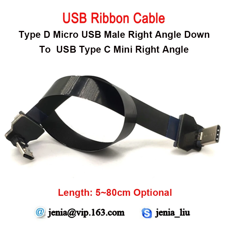 5 см до 80 FFC Micro Type C прямой угол USB тонкий плоский мягкий гибкий FPC зарядка AV выход OTG