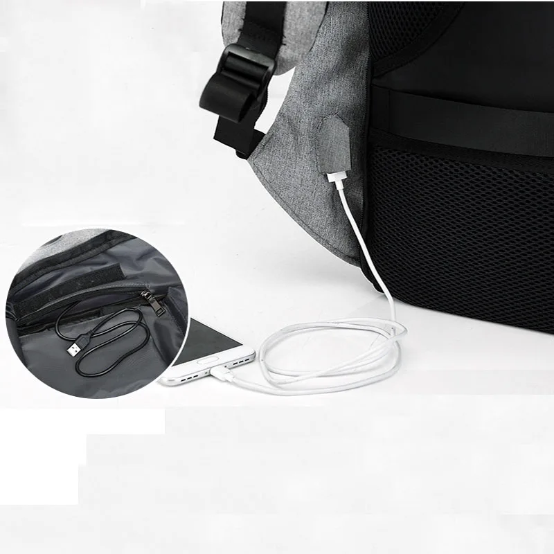 Mochila para ordenador portátil de 15 pulgadas con carga USB antirrobo Mochila de viaje para hombre Mochila escolar impermeable Mochila para hombre