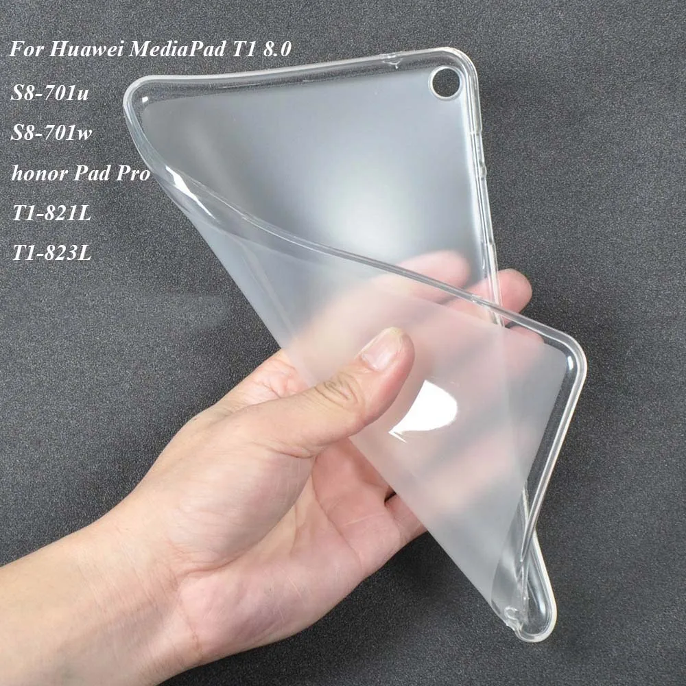 

For Huawei MediaPad T1 8.0 Case Soft TPU Cover for Huawei T1 8.0 S8-701u S8-701w honor Pad Pro T1-821L T1-823L Stylus Pen