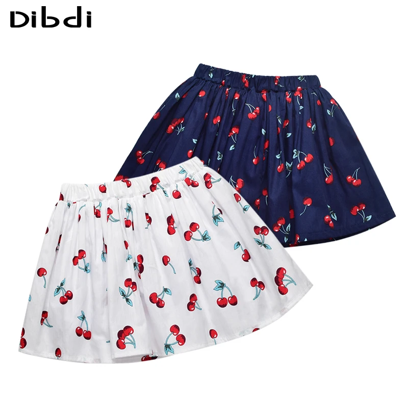 2016 New Arrival Girl Skirts Kids Tutu Skirt Cotton Cherry Print Girls