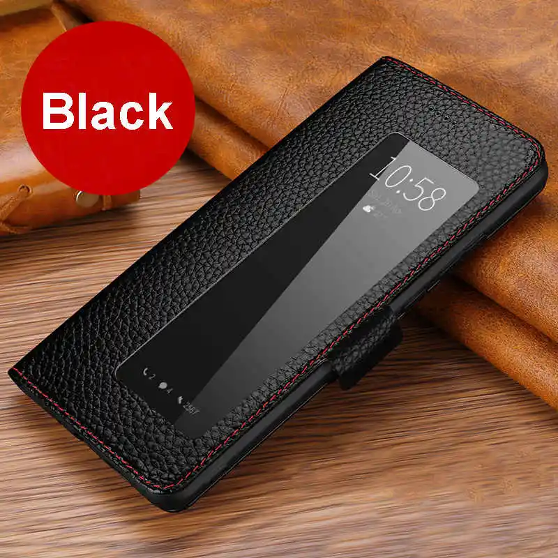 huawei pu case Genuine Leather Case For Huawei P30 Pro Case P30 Cover Magnetic Etui Coque For Huawei P30Pro Flip Case Fundas Window View Capa phone case for huawei