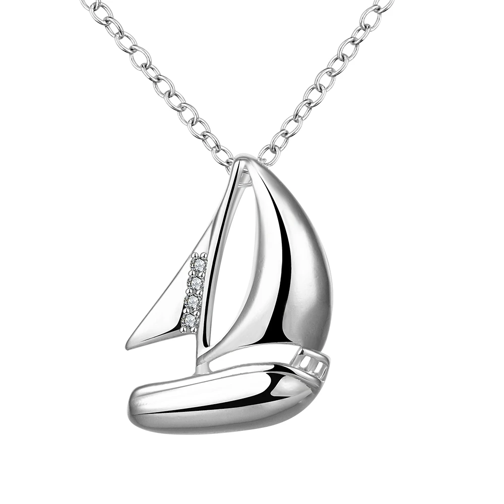 925 sterling silver jewelry necklaces fashion silver sailing ship boat