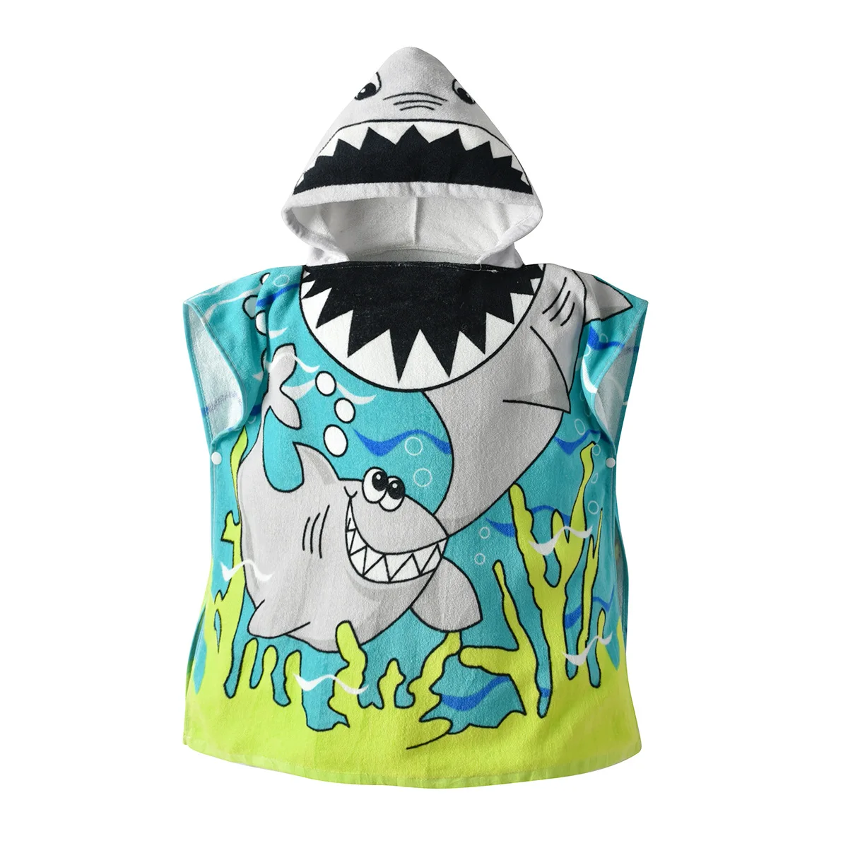 

AMISSA Children Polyester Beach Cloak Towel Kids Mermaid Shark Pattern Cartoon Hooded Bath Towel For Baby Boys Girls