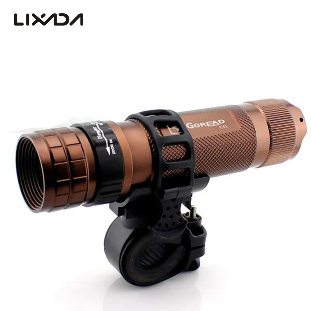 

360 Degree Swivel Bicycle Flashlight Torch Mount Rubber LED Head Front MTB Light Holder Clip For Diameter 28-40mm Bike Accessory