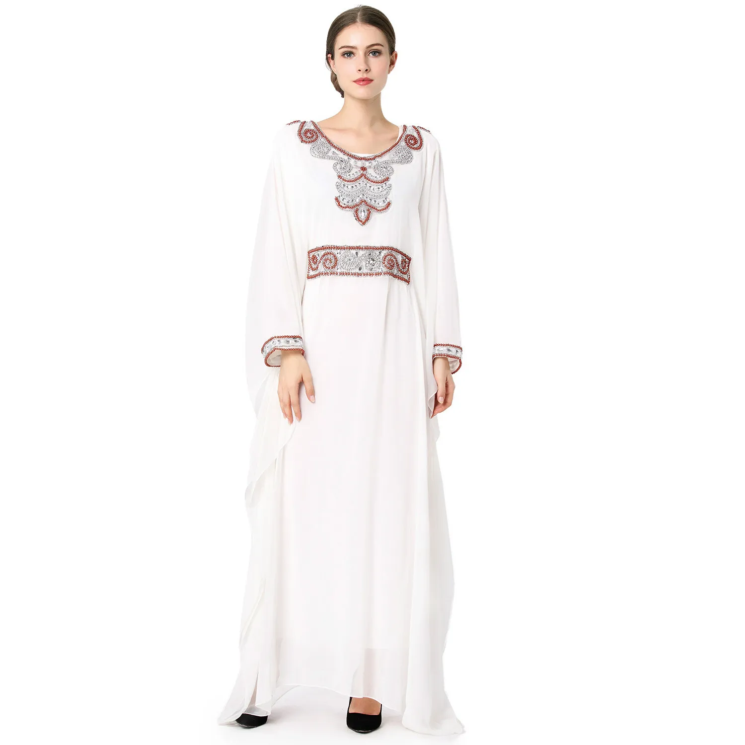Nowa Szyfonowa Suknia MuzuÅmaÅska Moda Paskiem MuzuÅmaninem Nowa Szyfonowa Suknia MuzuÅmaÅska Moda Paskiem MuzuÅmaninem Islamskich Ubrania Kobiety Malezja Indonezja Dubaj Sukienka Dziewczyny Szaty w Nowa Szyfonowa