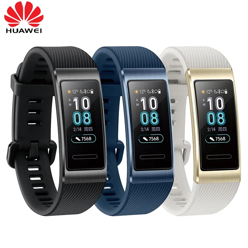 Huawei Band 3 Pro gps Amoled 0,95 'Полноцветный Сенсорный Водонепроницаемый металлический браслет для плавания с датчиком сердечного ритма и сна