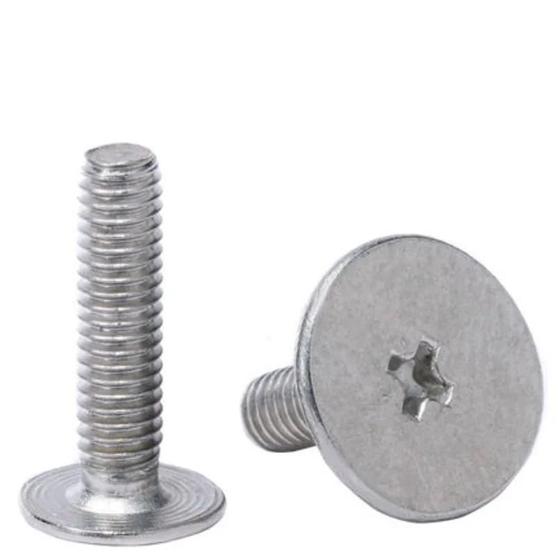 10Pcs M6 Big Thin Flat Countersunk Head diameter 10mm-15mm Nickel plate Screws Cross Phillips screw bolt Length 6mm-15mm | Обустройство
