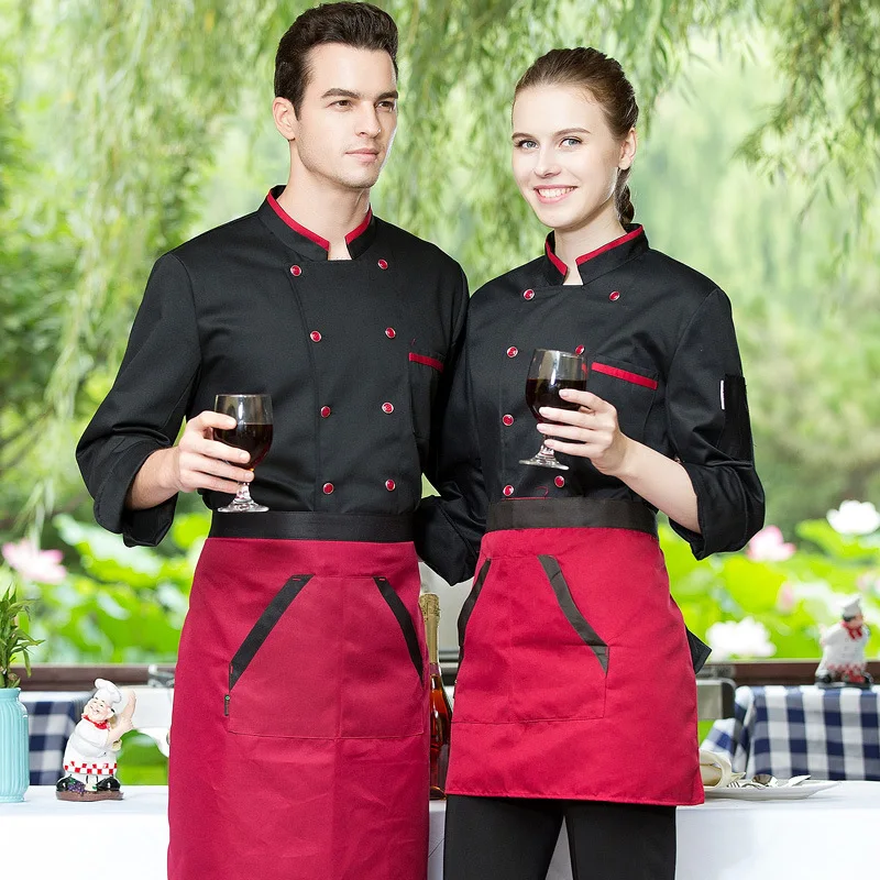 

Autumn winter wear chef clothes long-sleeved hotel restaurant canteen catering kitchen after chef work clothes