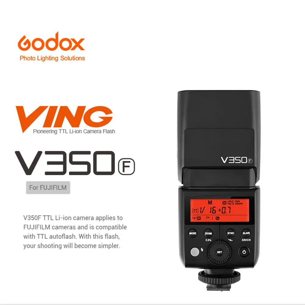 Godox V350F TTL 1/8000s HSS 2 4G Беспроводная вспышка Speedlite Master Slave с передатчиком Xpro F для