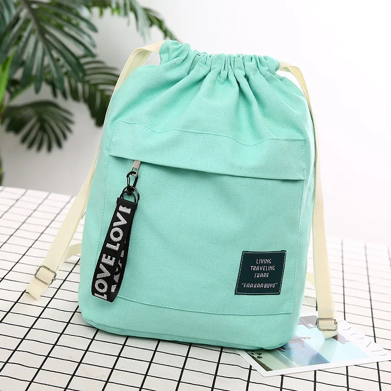 2019 модный рюкзак на веревках, милые школьные сумки ярких цветов для девочек, женские мягкие холщовые Сумки на шнурке складные сумки для