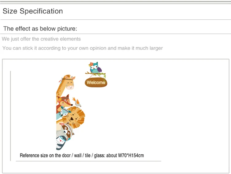 [SHIJUEHEZI] настенные наклейки с животными DIY мультфильм домашний декор наклейка для детской комнаты детская спальня детская дверь украшение