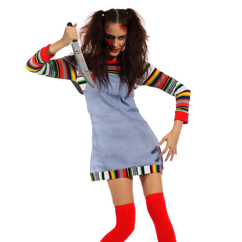 ホラー怖いハロウィン衣装仮装人形アウトチャッキーの種子 Dresses Fabric Dress Beeseed Colour Aliexpress