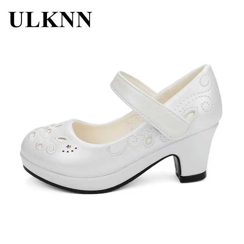 ULKNN Spring Autumn Girls Princess Shoes Leather Flowers Children High Heel Shoes For Girls Shoe Party Wedding Dress Kids Shoes ULKNN Spring Autumn Girls Princess Shoes Leather Flowers Children High Heel Shoes For Girls Shoe Party Wedding Dress Kids Shoes