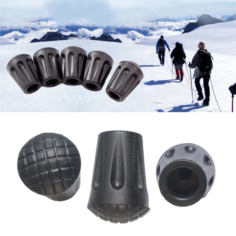 5Pcs Trekking Pole Tips Caps Camping Equipment Walking Stick Cane Round Sleeves Covers Protector Outdoor Survival Tools|Уличные