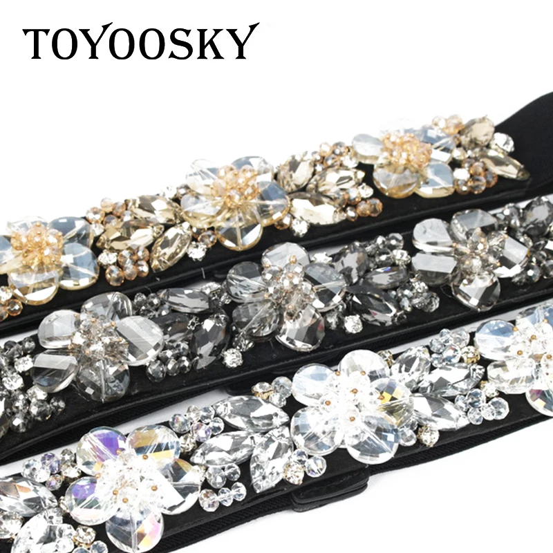 TOYOOSKY/новые модные черные женские ремни из искусственной кожи со стразами и