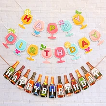 Платье в стиле Русалочки с пивная бутылка для вечеринки, дня рождения Декор-баннер Гавайская Baby Shower баннер Детские День рождения расходные материалы