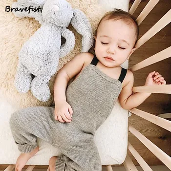 

Newborn Gray Summer Children Clothing Baby Rompers Kids Jumpsuit Cotton Soft Toddler Overalls Joker Sleeveless Childen Trousers