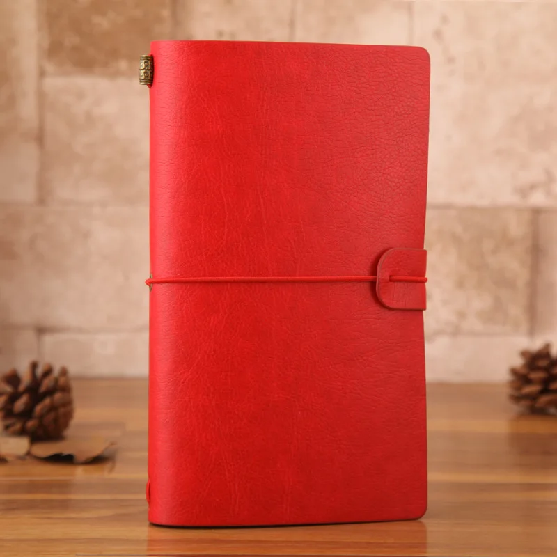 EZONE, кожаный чехол, записная книжка, дневник, журнал, Ретро стиль, записная книжка, карманный планировщик, рождественский подарок, сменный школьный планировщик, программа - Цвет: Красный