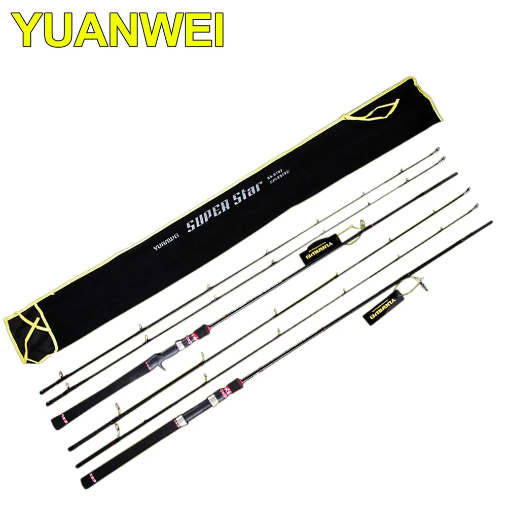 YUANWEI 2.1m 2 Sections Casting or Spinning Fishing Rod 2 Tips ML/M