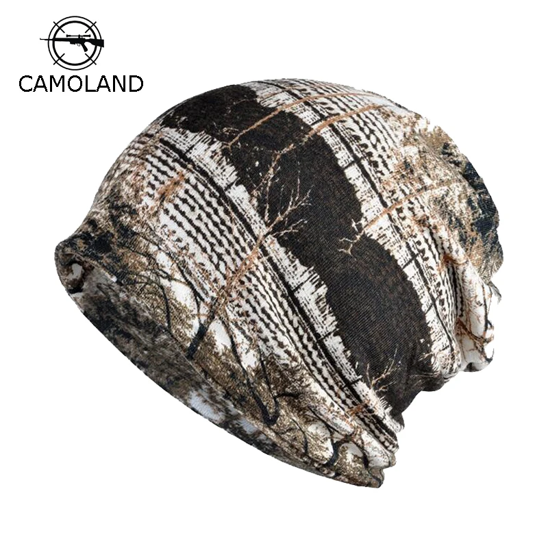 

Fleece Autumn Winter Hat Men Women Casual Cap Military Camouflage Summer Beanies Knitted Cotton Skullies Thermal Men Scarf Camo