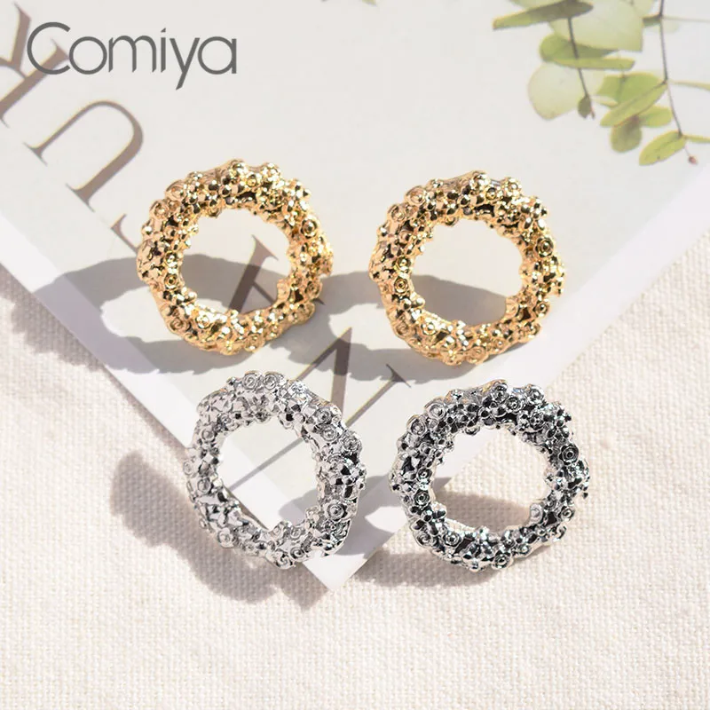 

Comiya Stud Earrings Zinc Alloy Gold Silver Color Feminino Earring For Women Brincos Feminino Bijoux Korean Fashion Jewelry