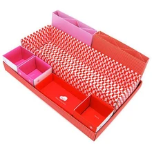 Red DIY Cute Desktop Desk Table Organiser Storage Stationery Makeup Box In Box