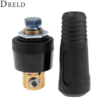 

DRELD 2pcs/set Quick Fitting DKJ70-95 400A-500A Cable Connector-Plug with DKZ70-95 Connector-Socket for TIG Welding Machine
