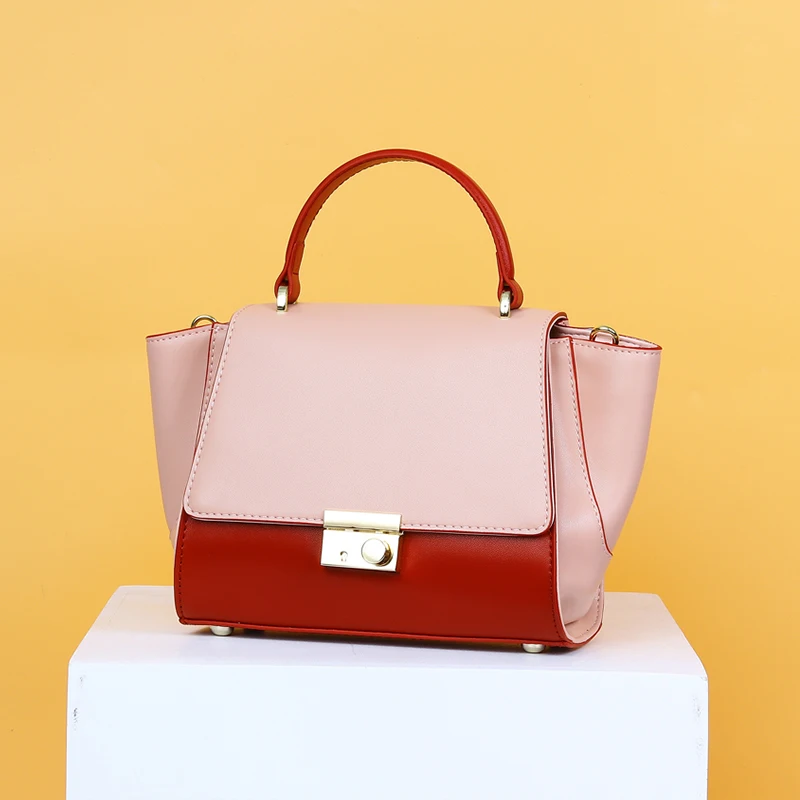 Розовая сумка из натуральной кожи, большая женская кожаная сумка, известный бренд, женские сумки-мессенджеры, большая женская сумка через плечо