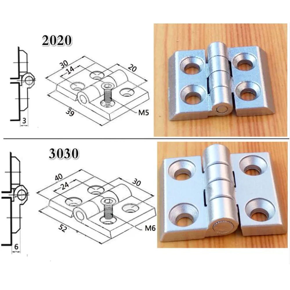 1 шт. 3030 3040 4040 алюминиевый профиль металлический шарнир, шарнир из цинкового сплава с винтами опционально